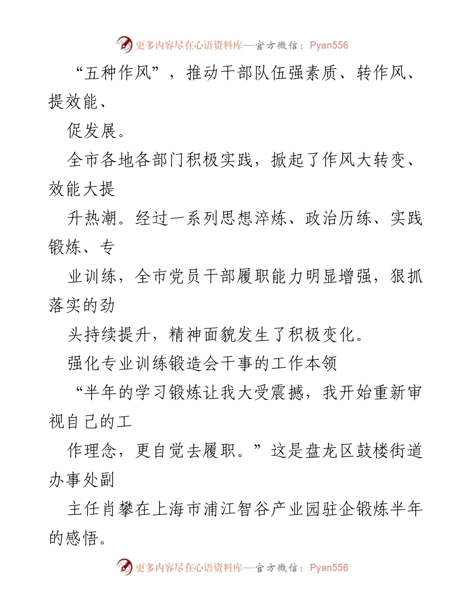 [工作总结] 昆明市干部队伍能力作风提升年活动 - 深入开展干部能力作风提升活动，推动干部素质与效能双提升.docx_第2页