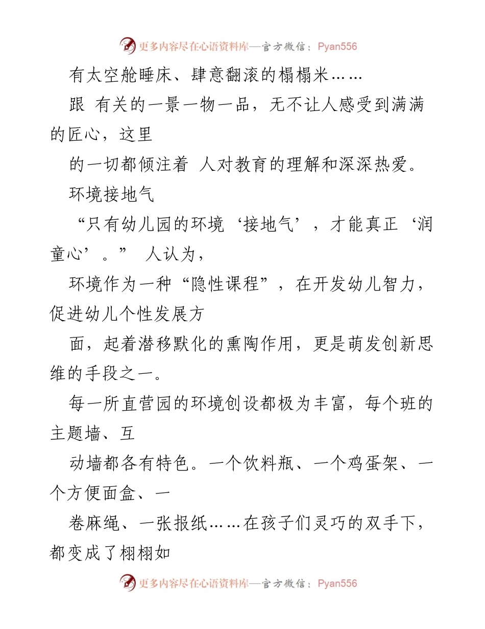 [工作总结] 幼儿园经验分享 - 幼儿园环境创设与教育理念总结.docx_第2页