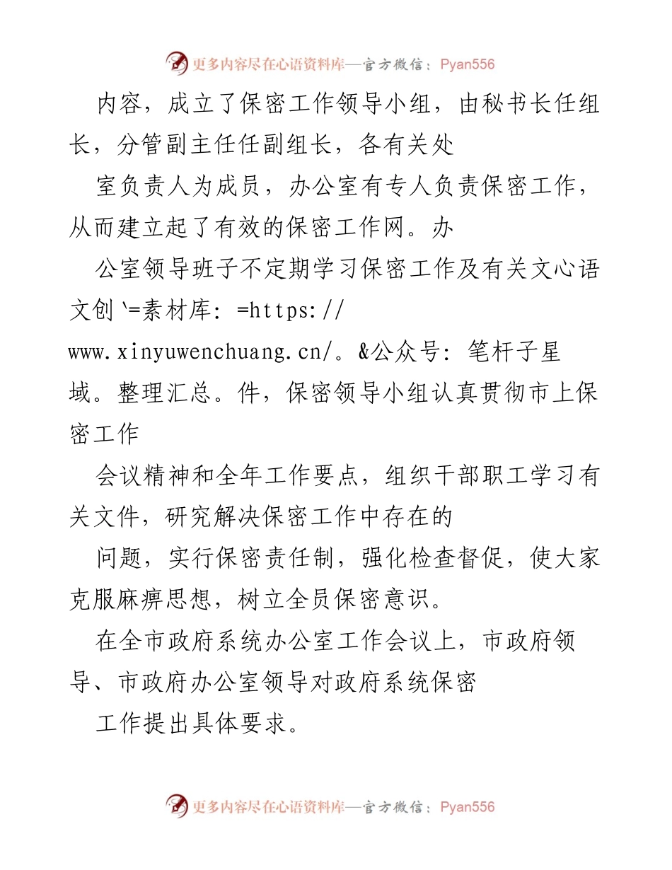 [工作总结] 政府办公室 - X县政府办公室保密工作总结.docx_第2页
