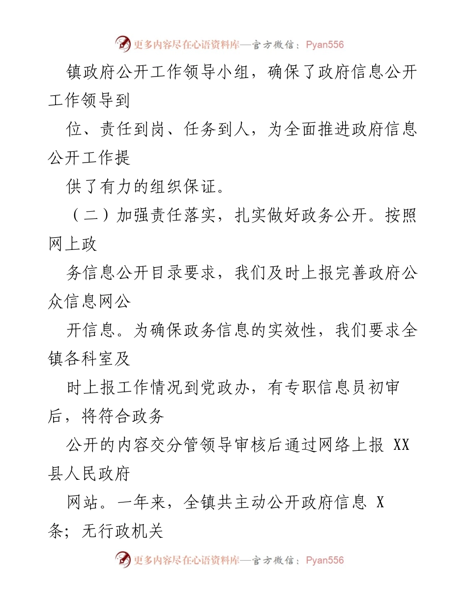 [工作总结] 政务公开 - XX 镇2022年度政务公开工作总结_2.docx_第2页