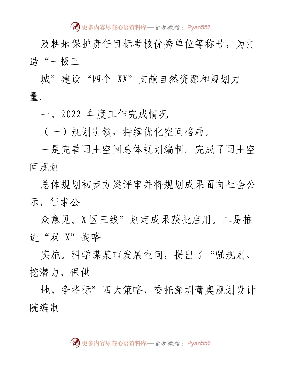 [工作总结] 年度总结 - 某市自然资源和规划局2022年度工作总结与2023年度工作思路.docx_第2页