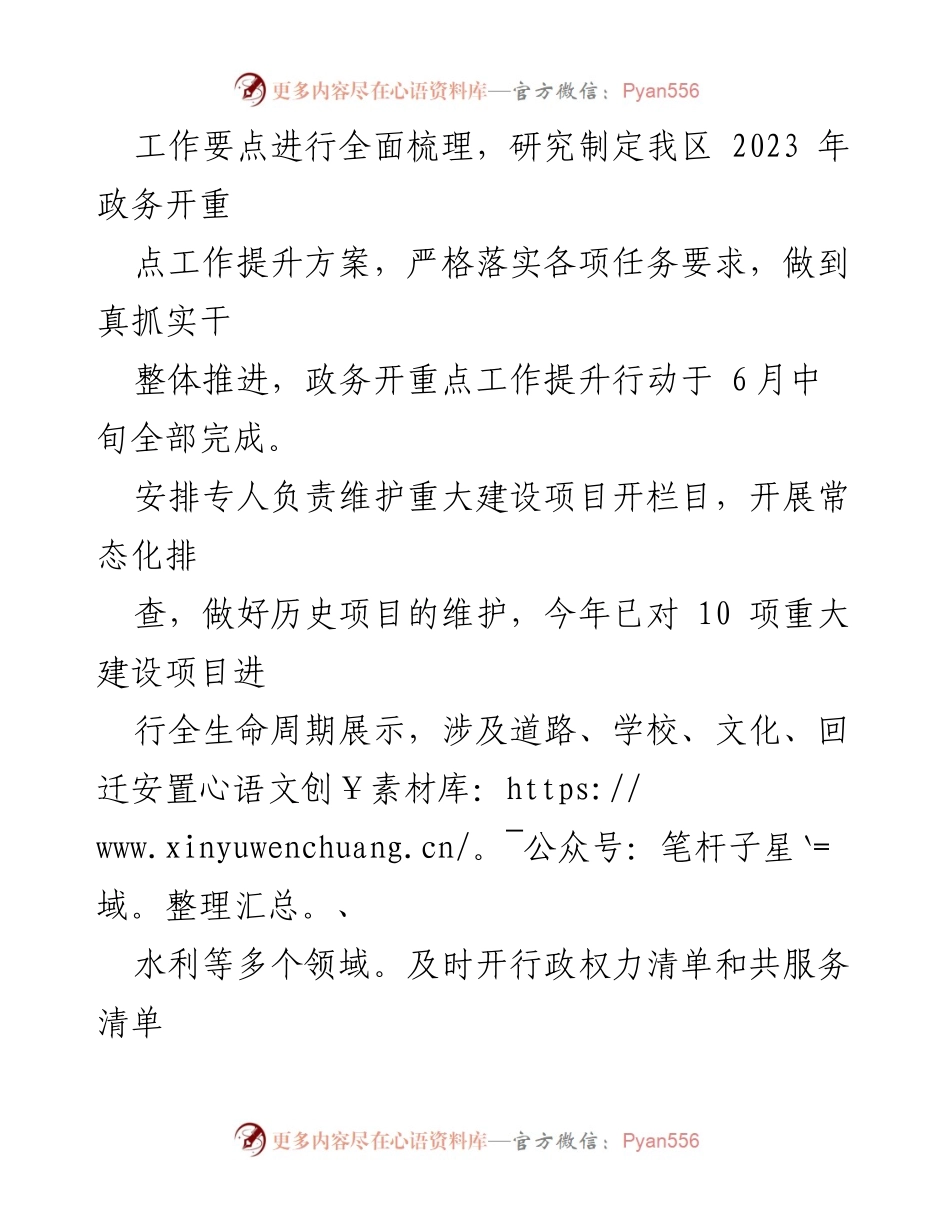 [工作总结] 政务工作 - 2023年XX区政务开工作总结报告.docx_第2页