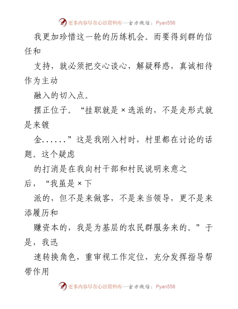 [工作总结] 挂职驻村 - 挂职第一书记的基层工作体会与感悟.docx_第2页