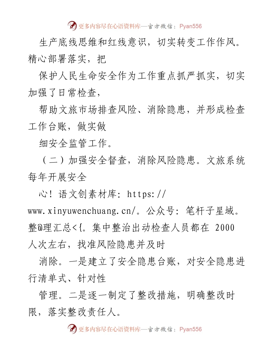 [工作总结] 文旅行业 - 全县文旅行业安全生产专项整治三年行动经验总结.docx_第2页