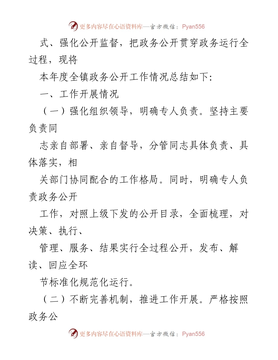 [工作总结] 政务公开 - XX 镇2022年度政务公开工作总结.docx_第2页