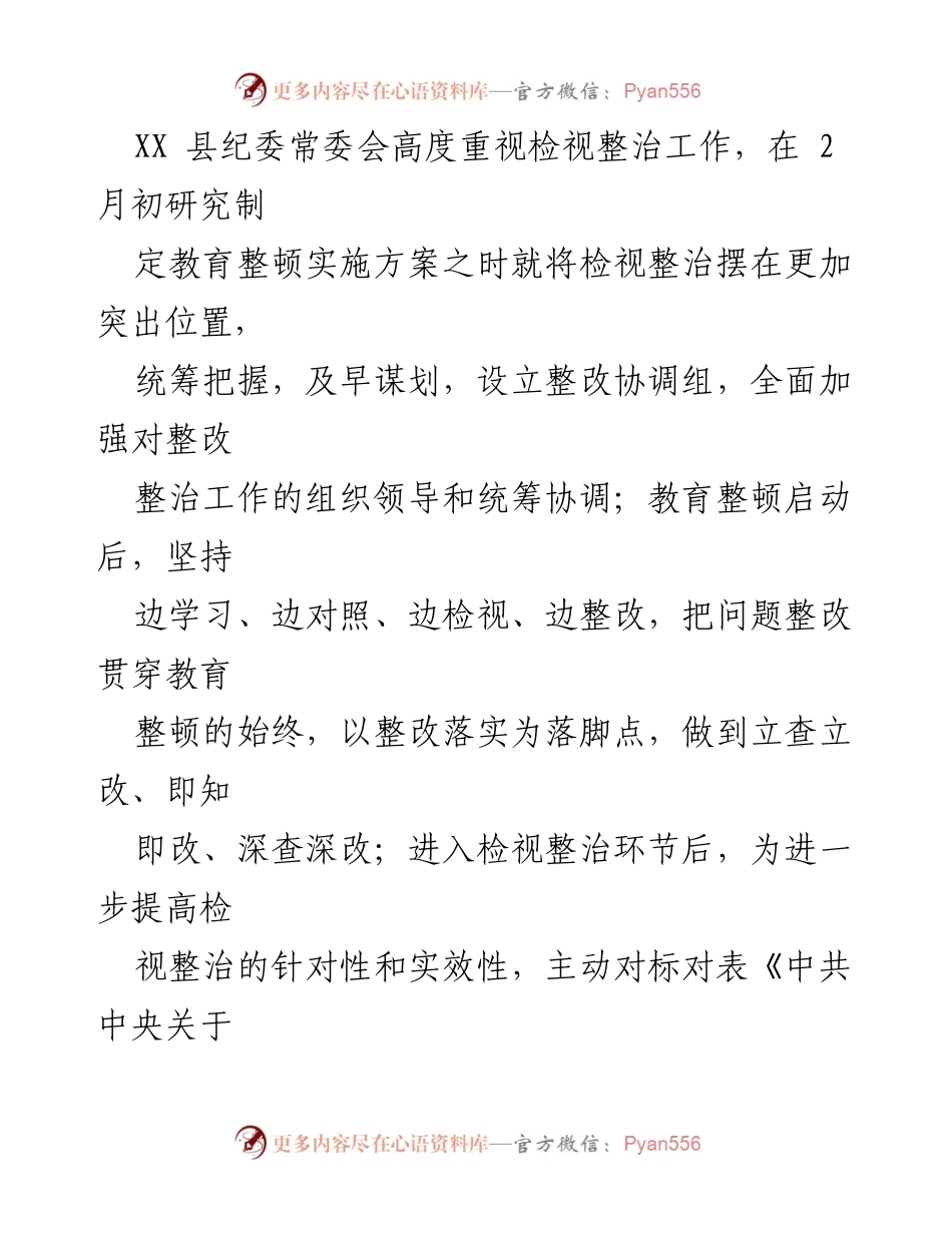 [工作总结] 教育整顿 - XX县纪委监委检视整治工作汇报_1.docx_第2页