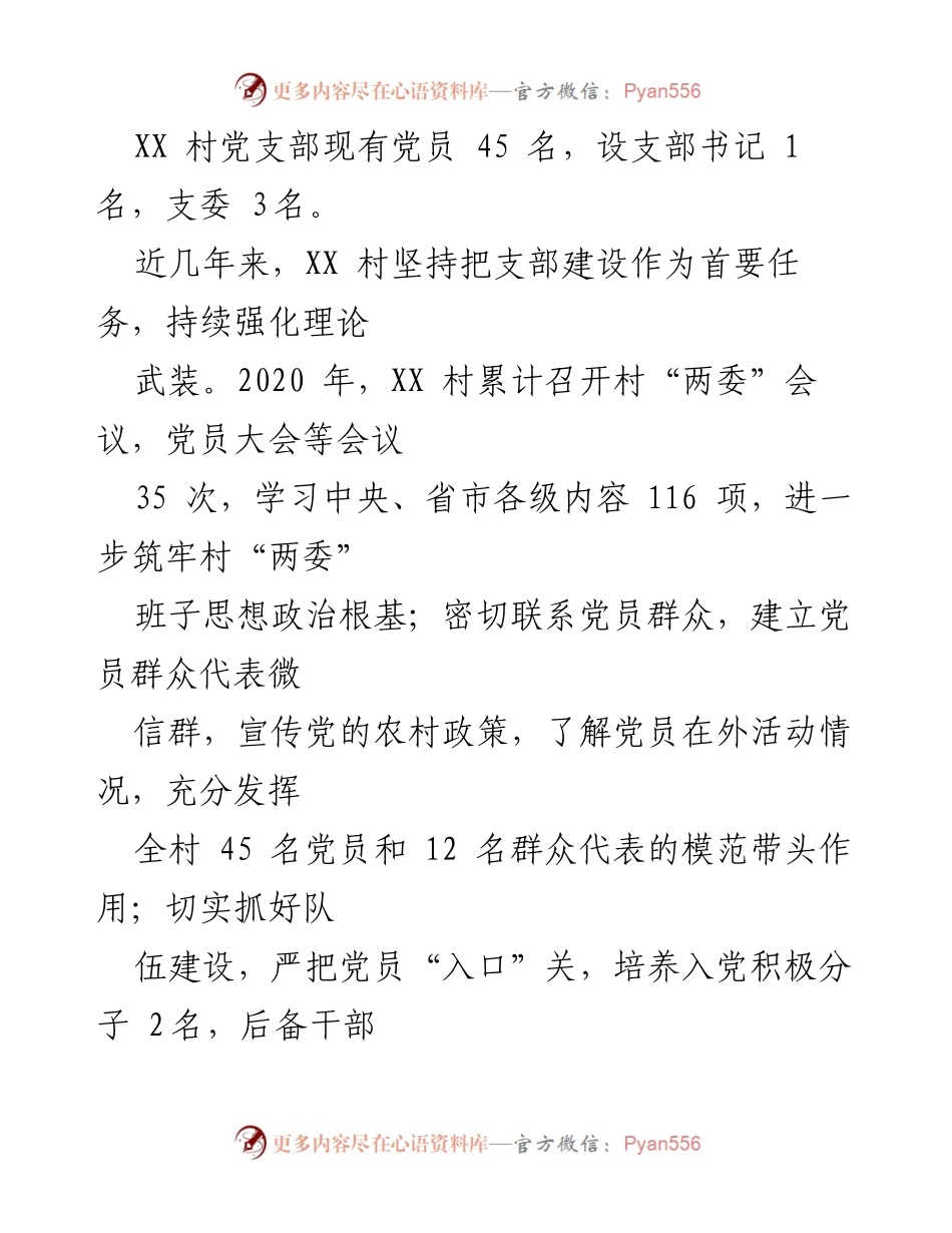 [工作总结] 村党支部 - XX村党支部先进事迹与基层党建成效总结.docx_第2页