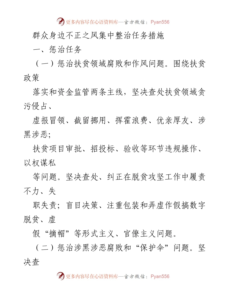 [工作总结] 整治不正之风专项行动 - 群众身边不正之风整治工作总结.docx_第1页