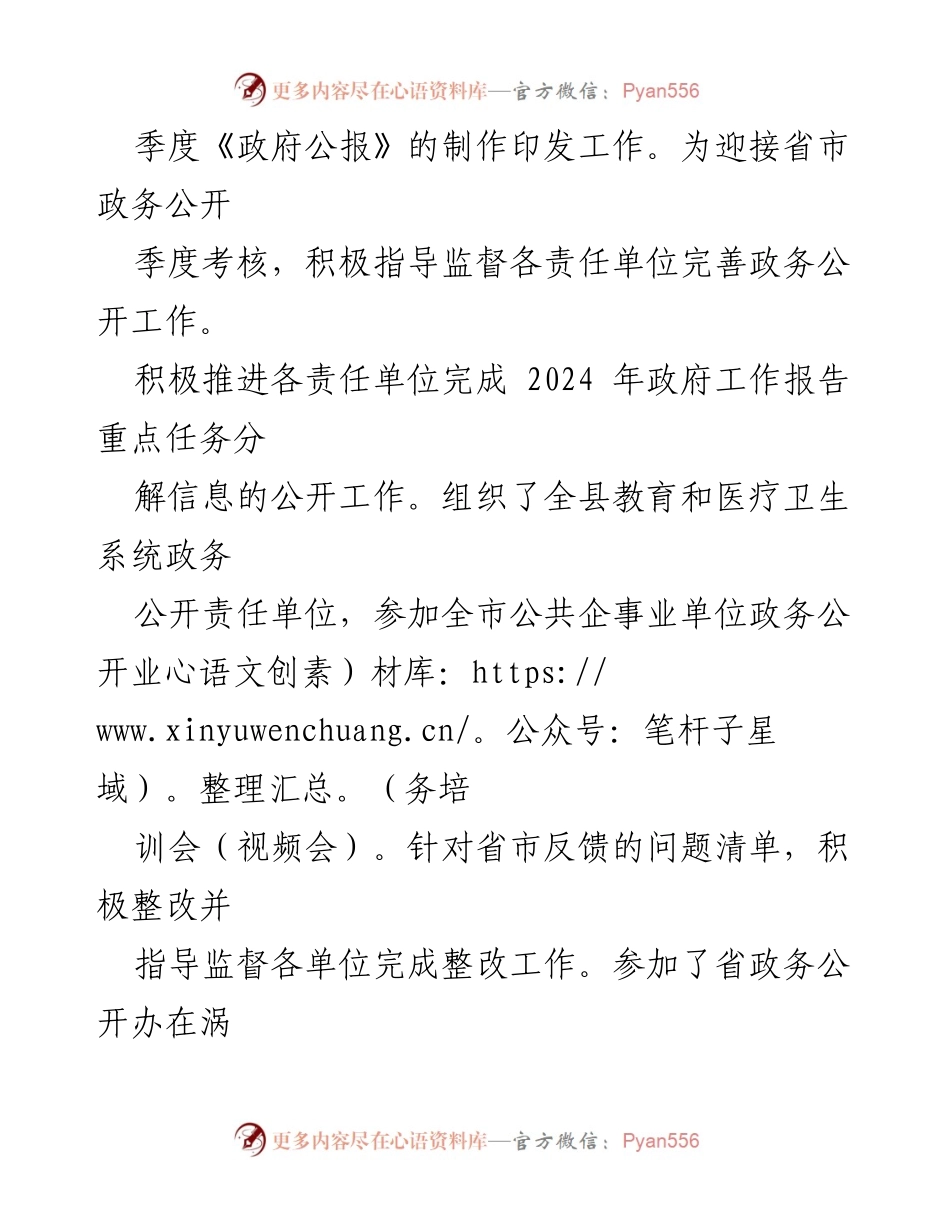 [工作总结] 政务公开 - 2024年第一季度政务公开工作总结与展望.docx_第2页
