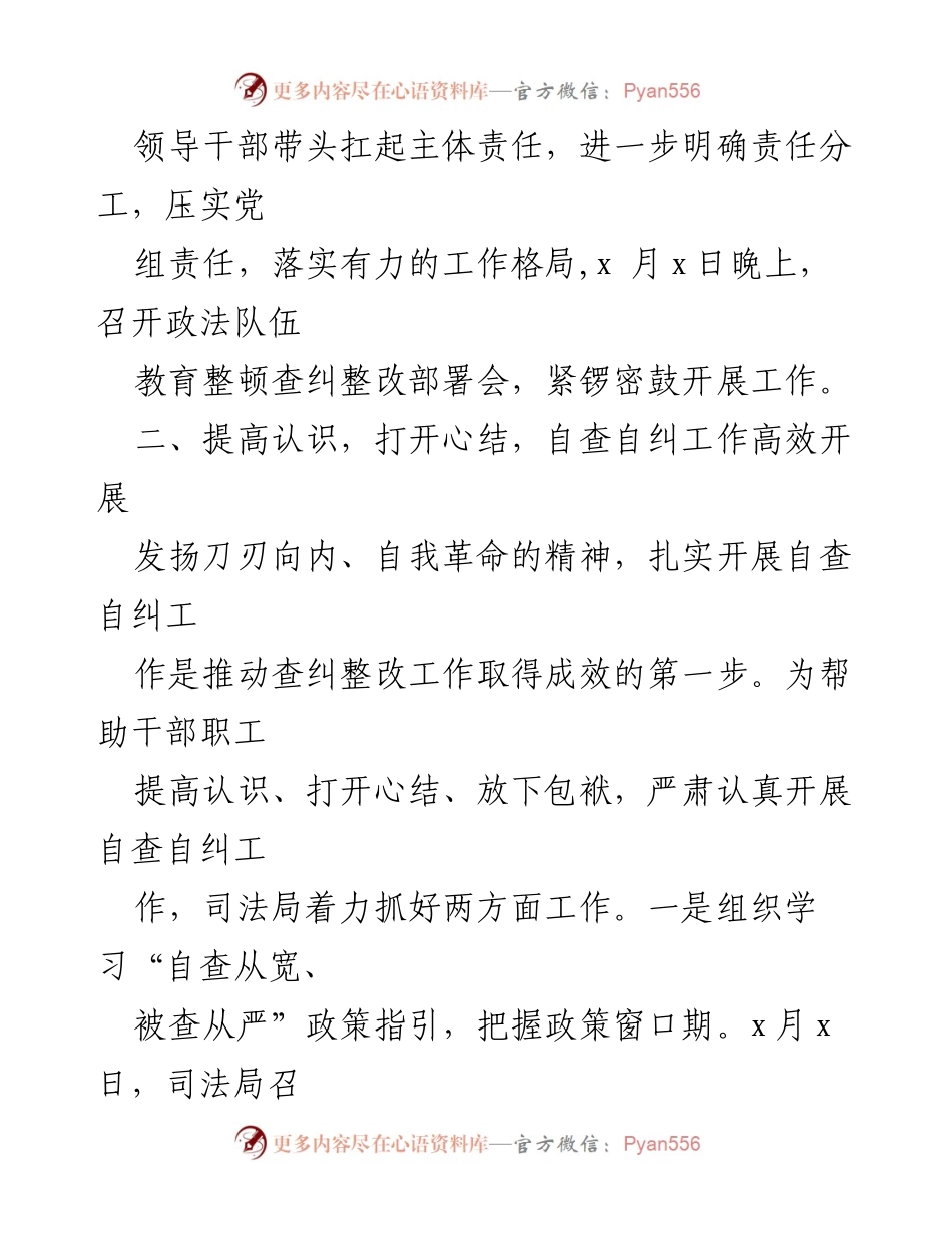 [工作总结] 政法队伍教育整顿 - 查纠整改环节工作开展情况报告.docx_第2页