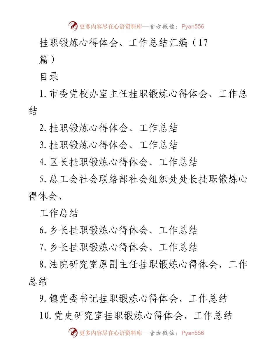 [工作总结] 挂职锻炼 - 挂职锻炼的收获与体会：深入理解城市精神与个人成长.docx_第1页