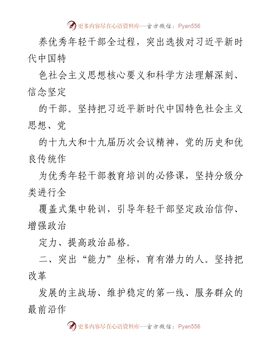 [工作总结] 年轻干部队伍建设 - 优秀年轻干部培养选拔经验总结.docx_第2页