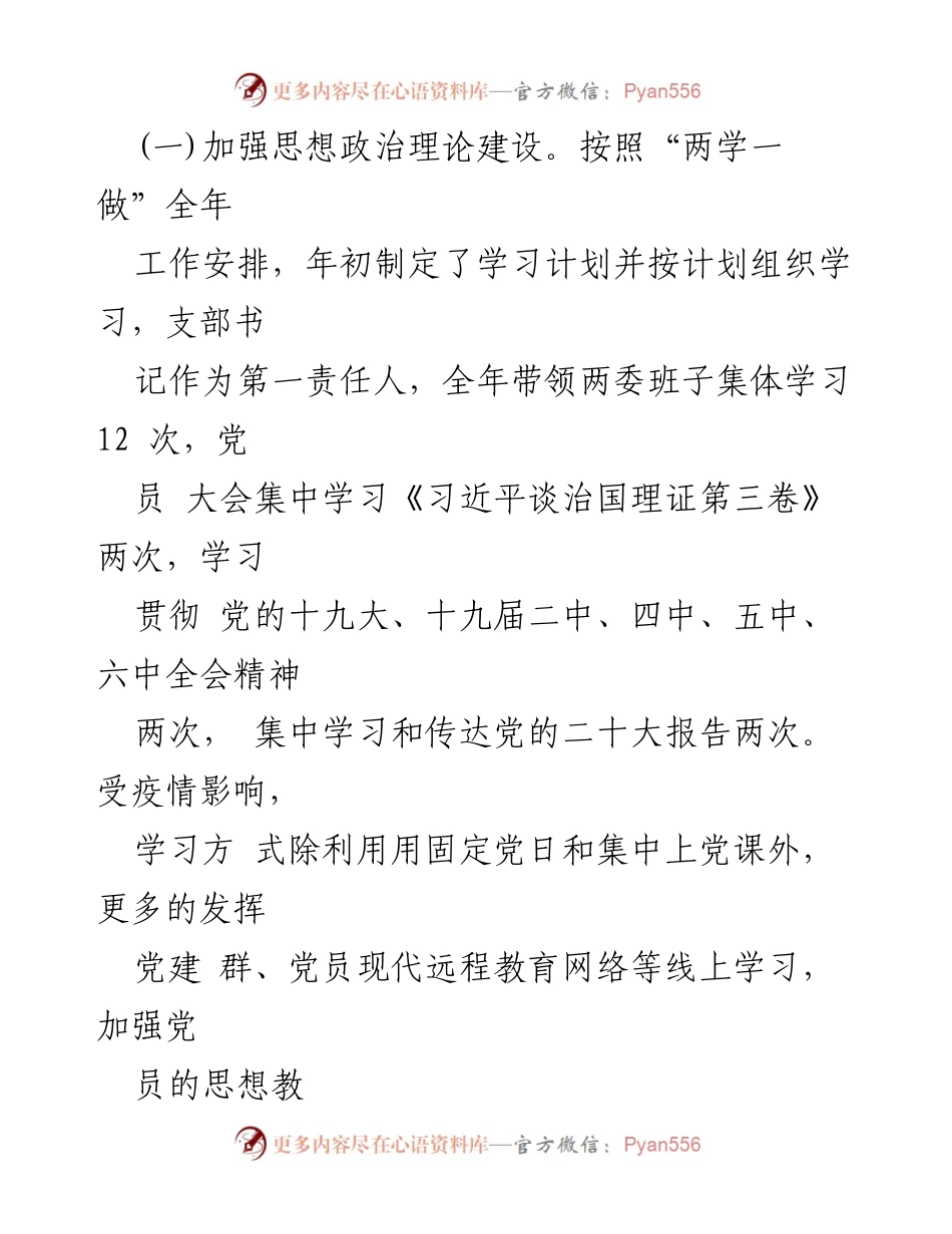 [工作总结] 村党支部 - 2022年度村党支部工作总结报告.docx_第2页