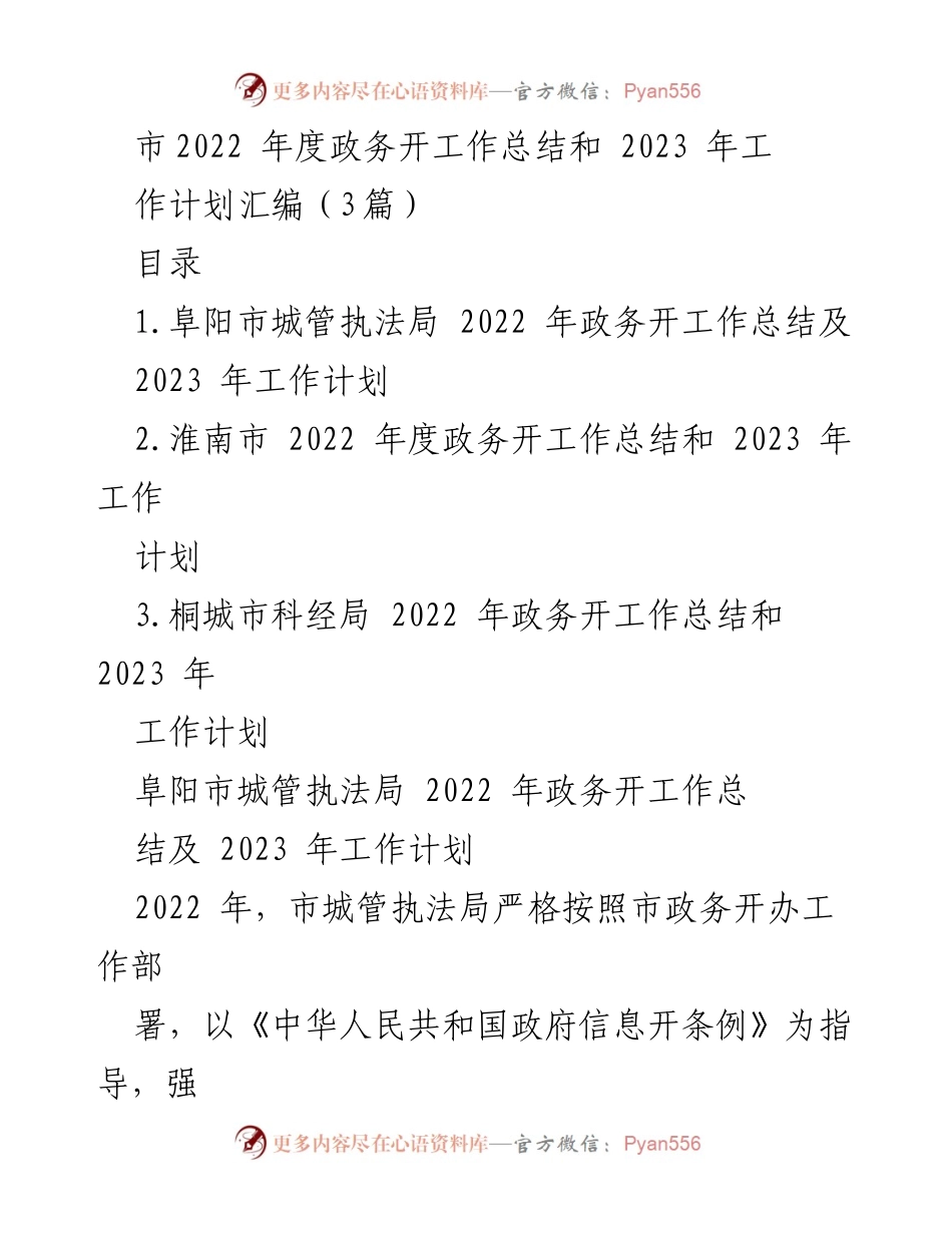 [工作总结] 政务工作 - 2022年度政务工作总结及2023年工作计划汇编.docx_第1页