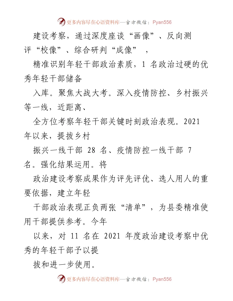 [工作总结] 年轻干部培养选拔 - 年轻干部培养选拔工作成效汇报.docx_第2页