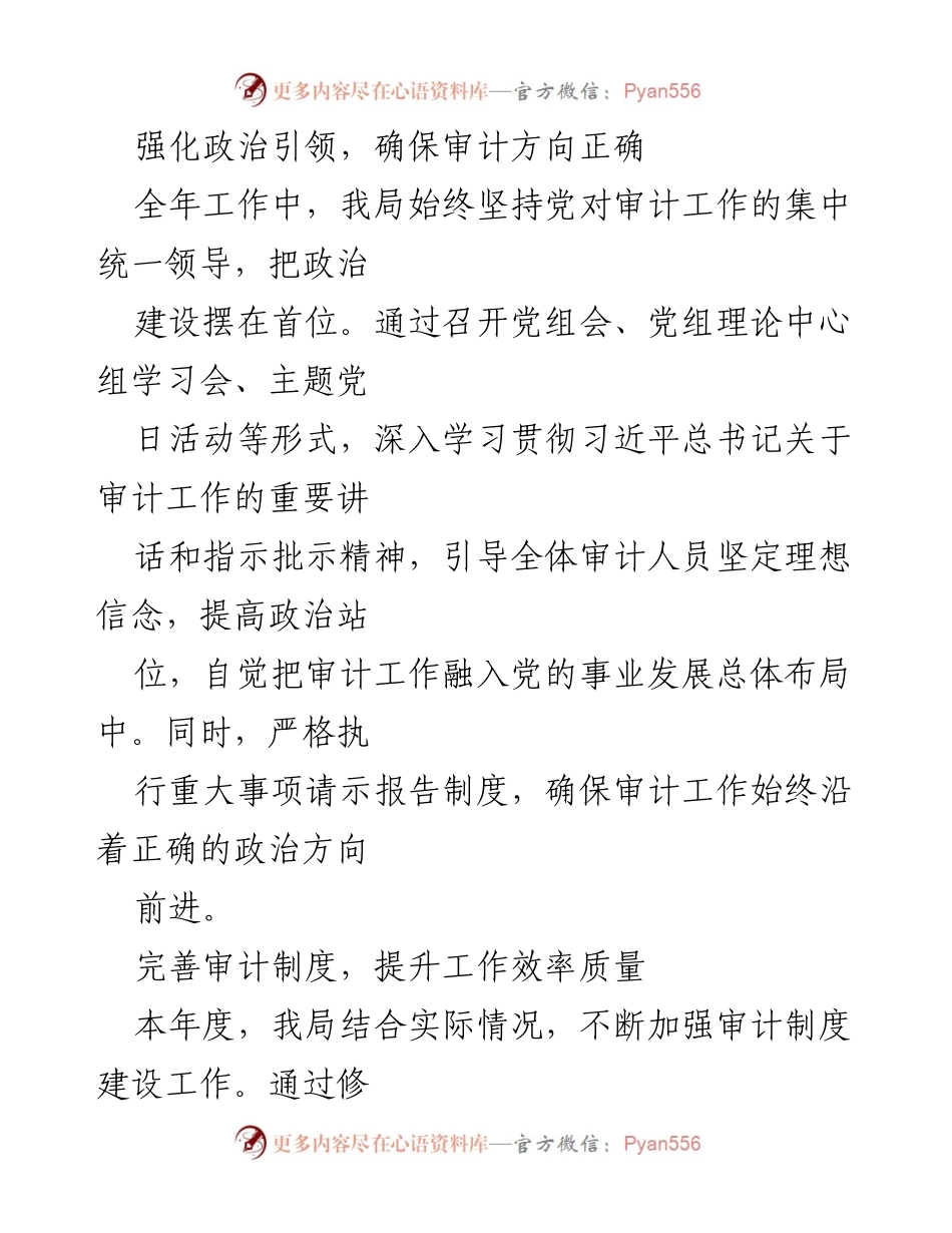 [工作总结] 年度总结 - 某县审计局2024年度工作总结与下半年工作计划.docx_第2页