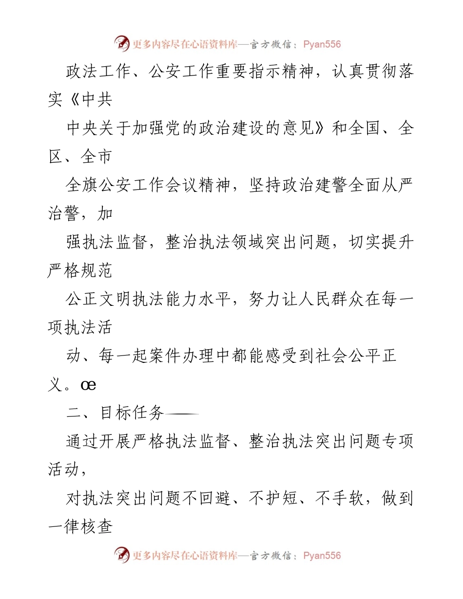[工作总结] 政法队伍教育整顿 - 公安局执法监督专项整治实施方案.docx_第2页