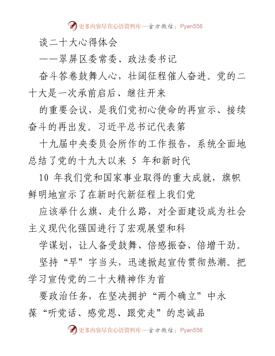 [工作总结] 政法委学习 - 学习党的二十大精神心得体会汇编.docx_第2页