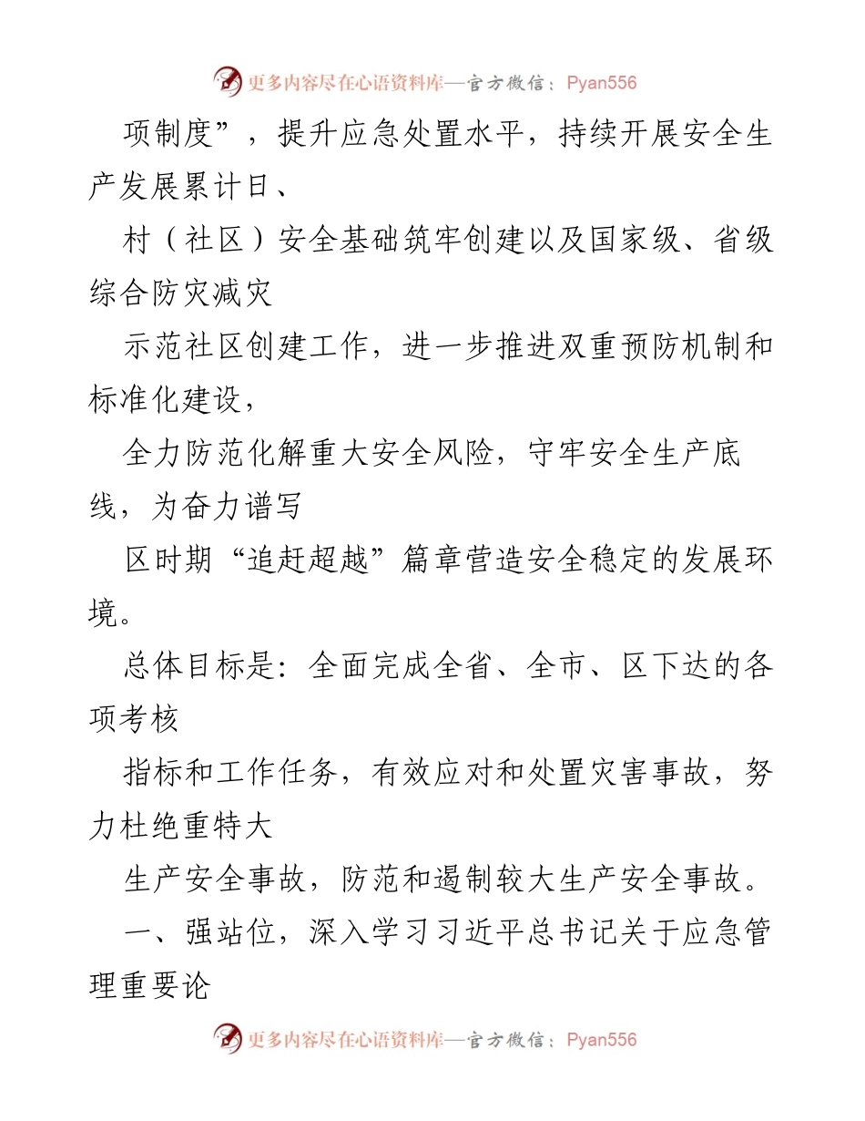 [工作总结] 应急管理 - 2021年X区应急管理工作要点及实施计划.docx_第2页
