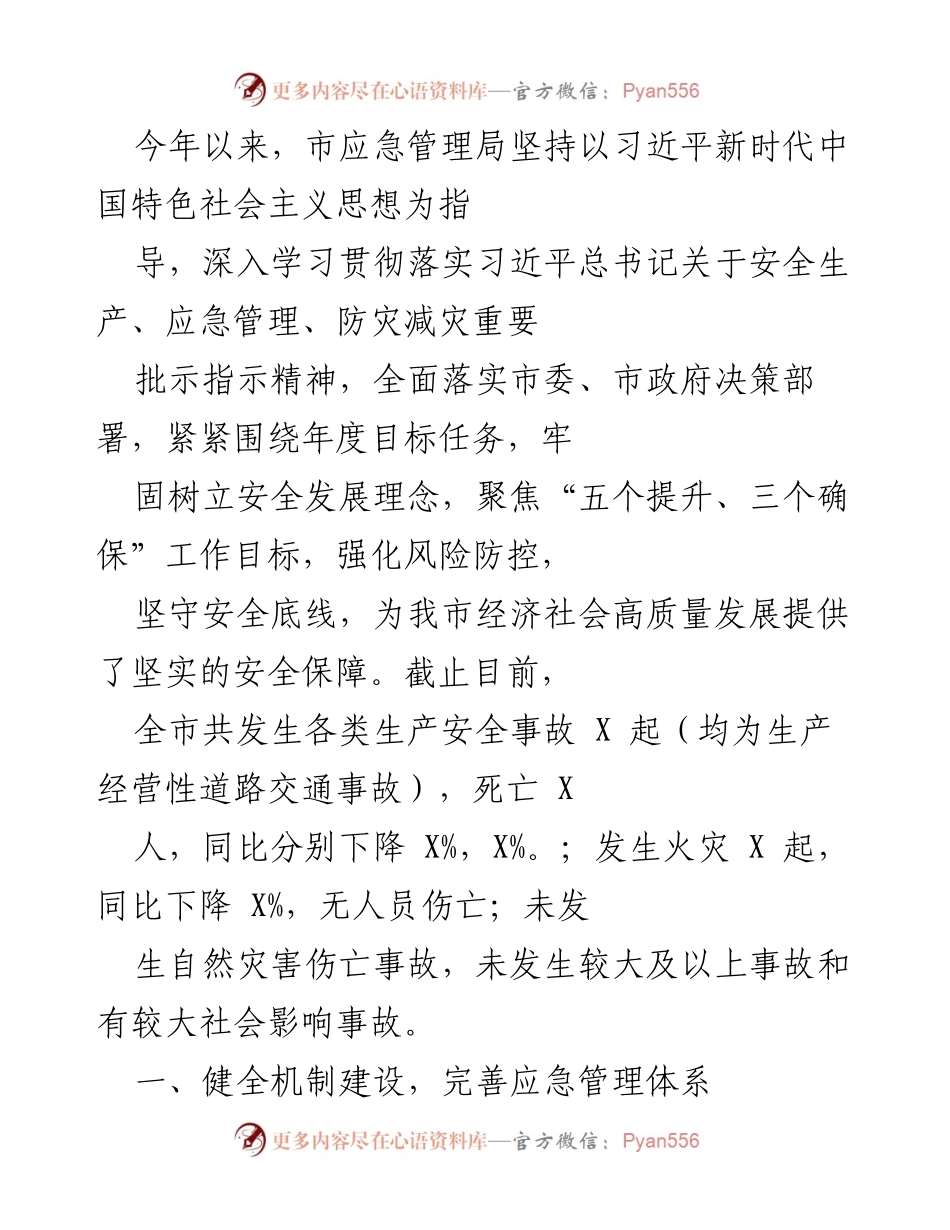 [工作总结] 应急管理工作会议 - 2023年市应急管理局安全生产工作总结与展望.docx_第1页