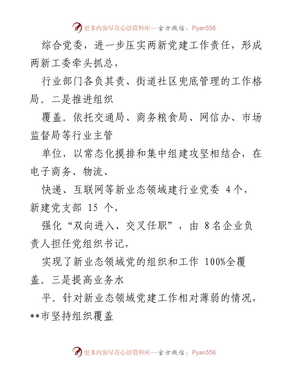 [工作总结] 新业态党建工作 - __市新业态党建工作汇报与发展举措总结.docx_第2页