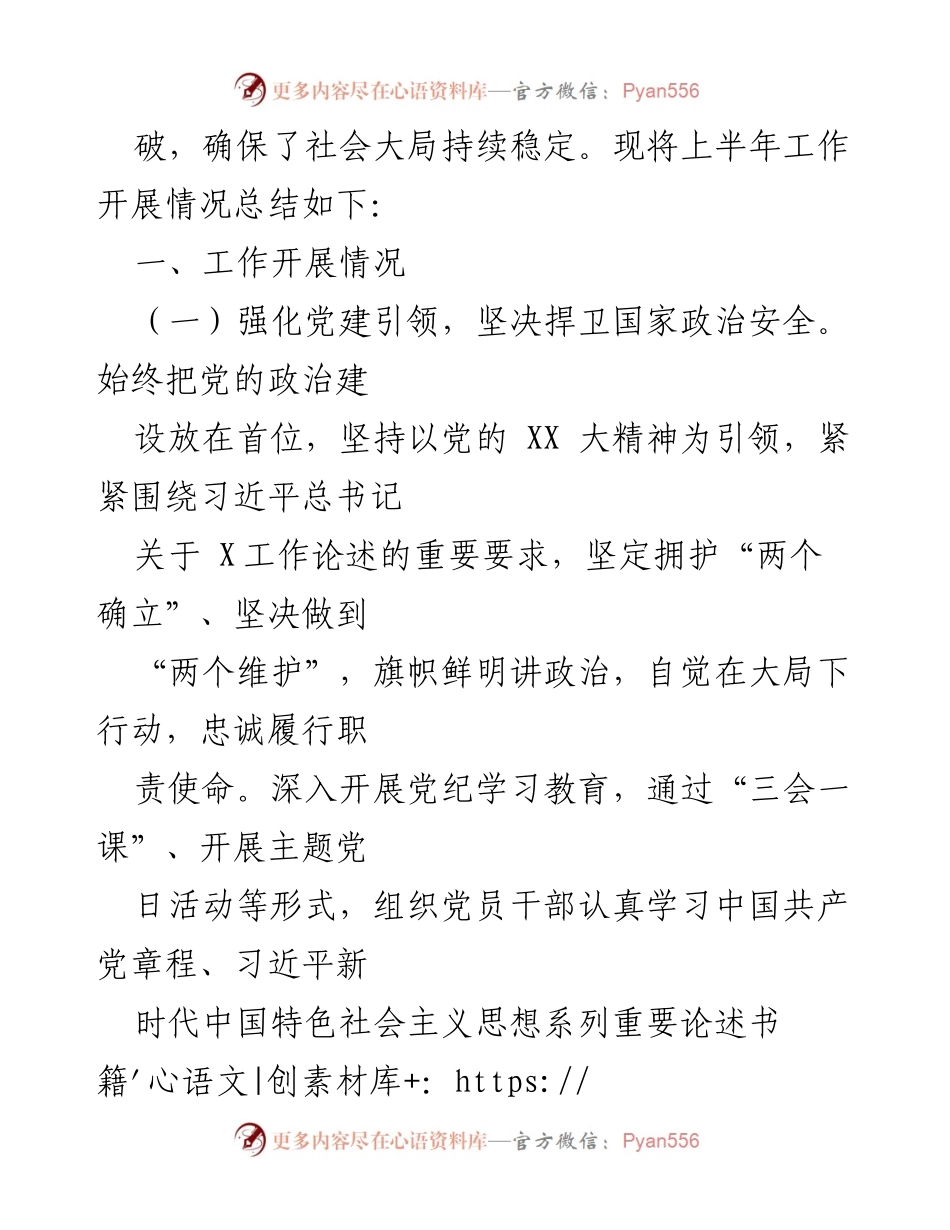 [工作总结] 政法工作会议 - 2024年上半年政法工作总结与下半年工作安排.docx_第2页