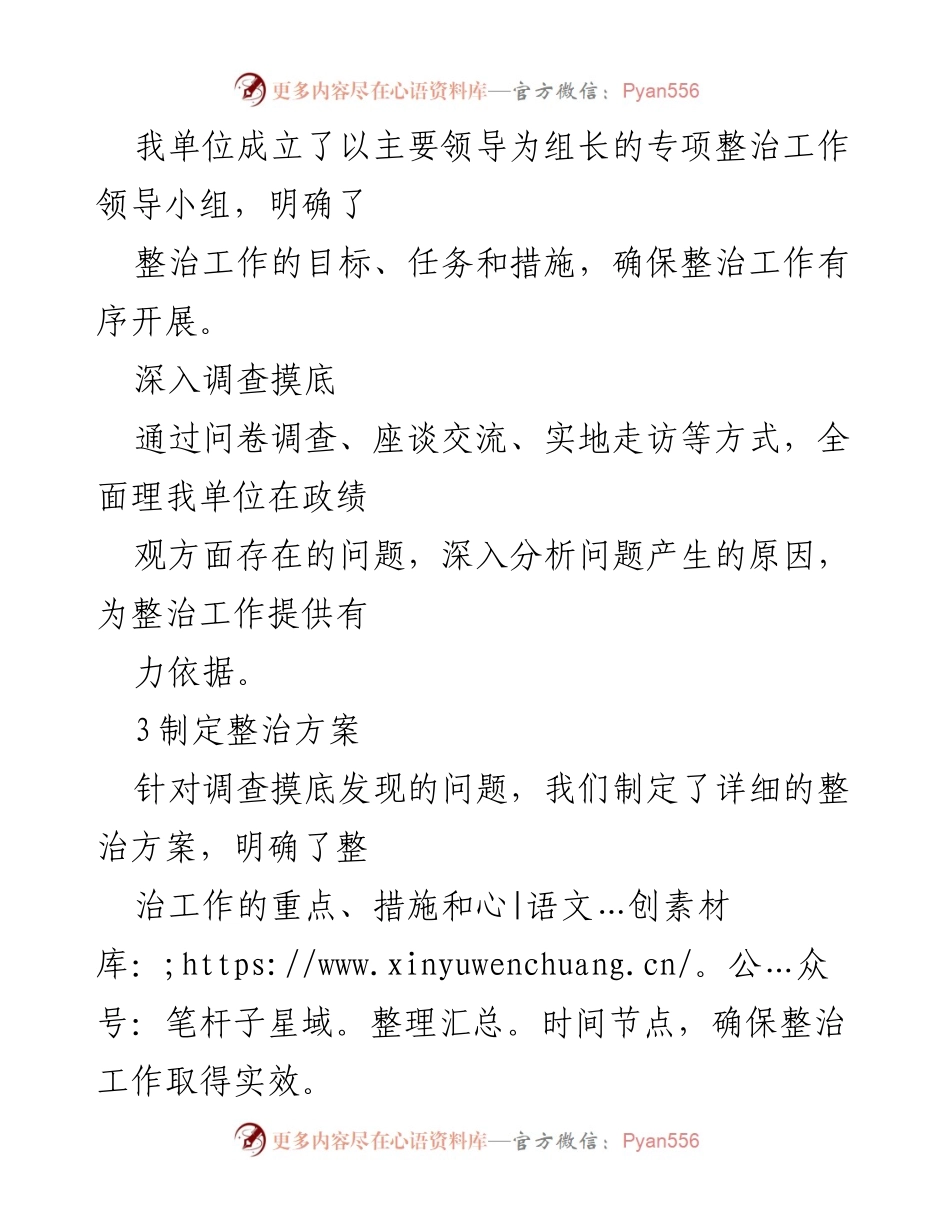[工作总结] 政绩观偏差专项整治 - 政绩观偏差整治工作汇报与成效分析.docx_第2页