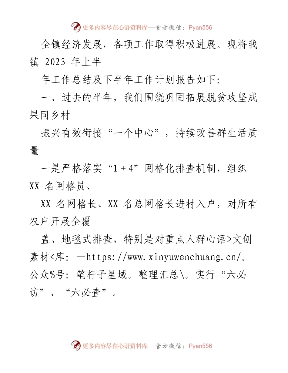 [工作总结] 政府会议 - XX 镇2023年上半年工作总结报告.docx_第2页