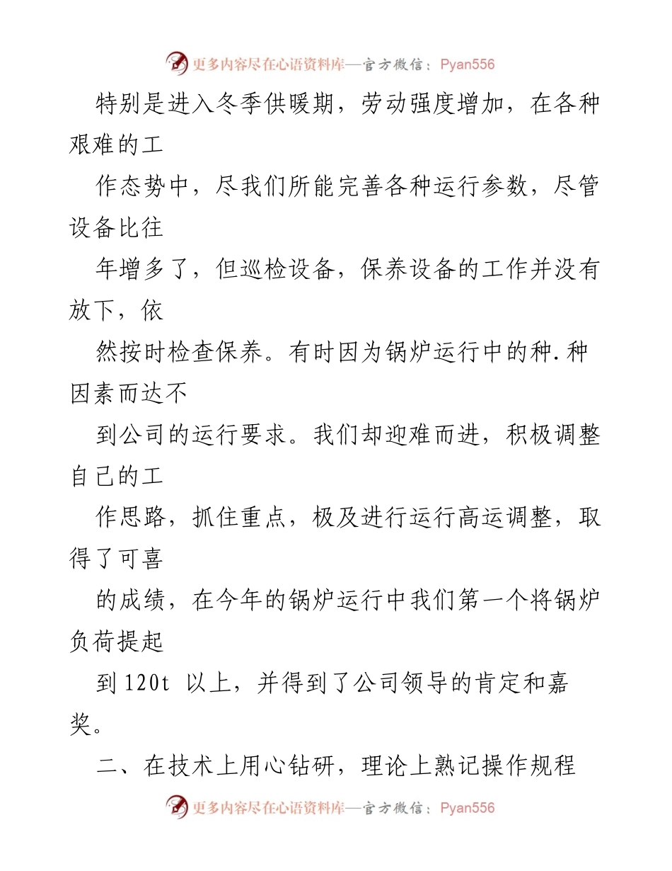 [工作总结] 年终总结 - 锅炉运行人员个人工作总结.docx_第2页