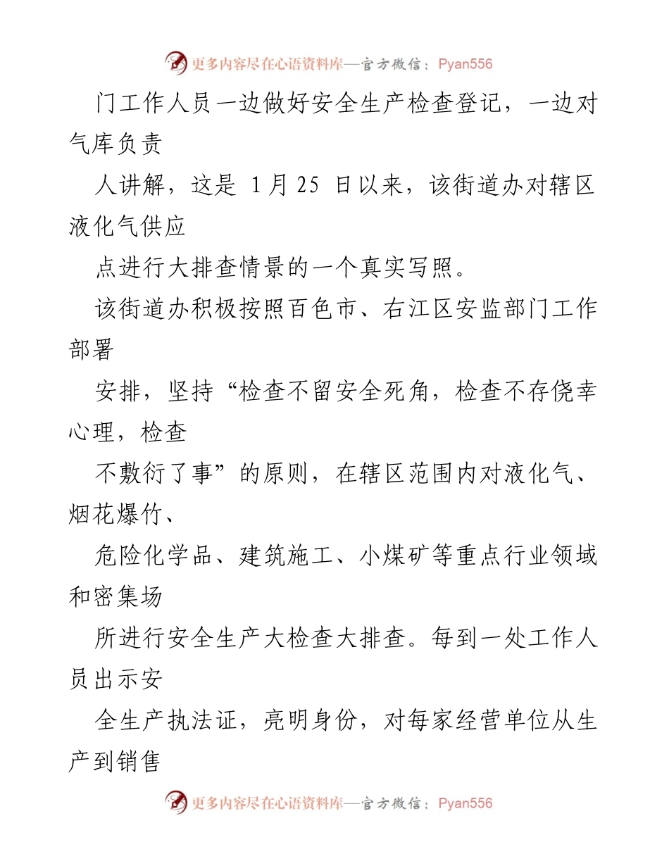[工作总结] 春节安全生产大检查 - 百城街道办春节前安全生产大检查专项行动总结.docx_第2页