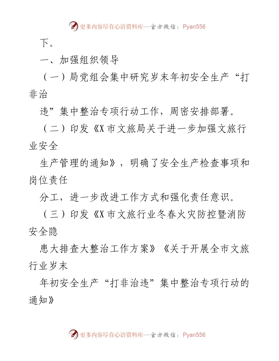 [工作总结] 文旅行业 - 全市文旅行业岁末年初安全生产专项行动工作总结.docx_第2页