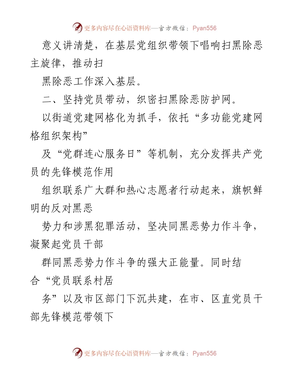[工作总结] 扫黑除恶专项斗争 - 加强组织建设，织密扫黑除恶防护网.docx_第2页