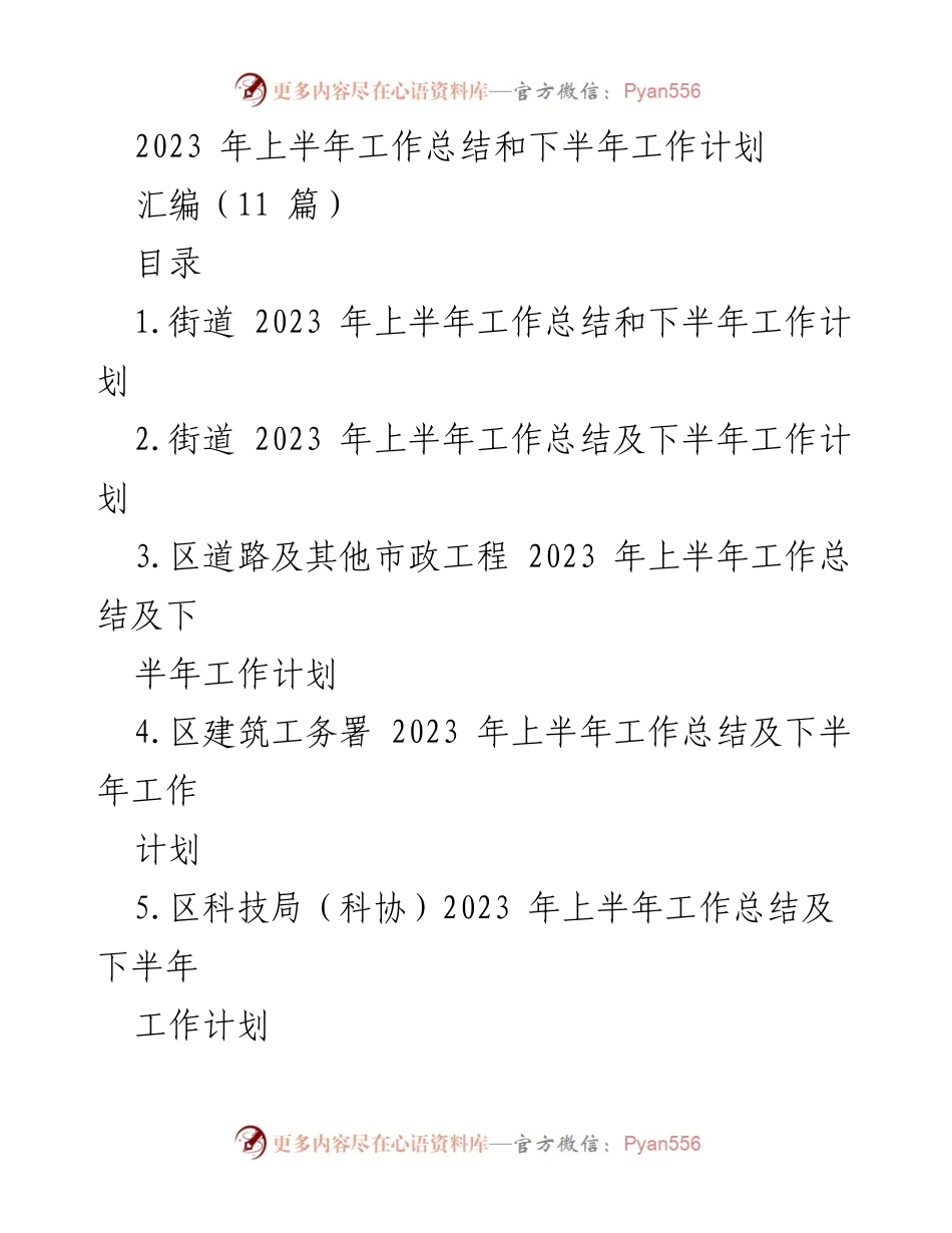 [工作总结] 政府部门 - 2023年上半年工作总结与下半年工作计划汇编.docx_第1页