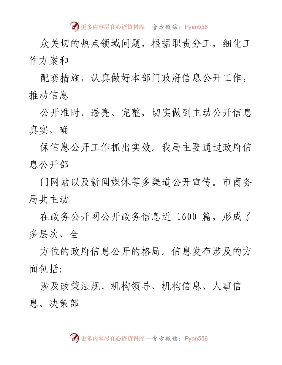 [工作总结] 政府信息公开 - 市商务局2023年政府信息公开工作总结.docx_第2页