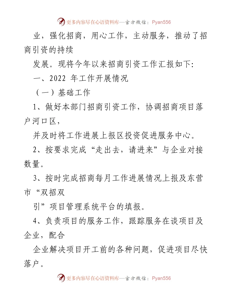 [工作总结] 招商引资工作 - 2022年河口区招商引资情况汇报.docx_第2页