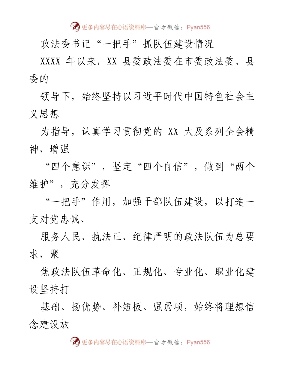 [工作总结] 政法队伍建设 - 加强政法队伍建设，提升干部素质与执法能力.docx_第1页