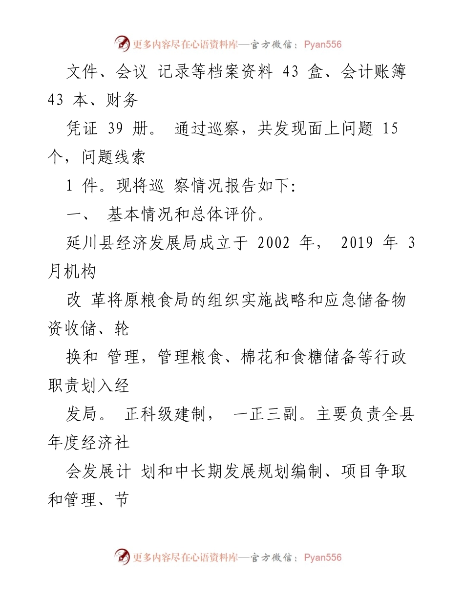 [工作总结] 延川县粮食生产购销领域 - 延川县粮食生产购销领域专项巡察工作报告.docx_第2页