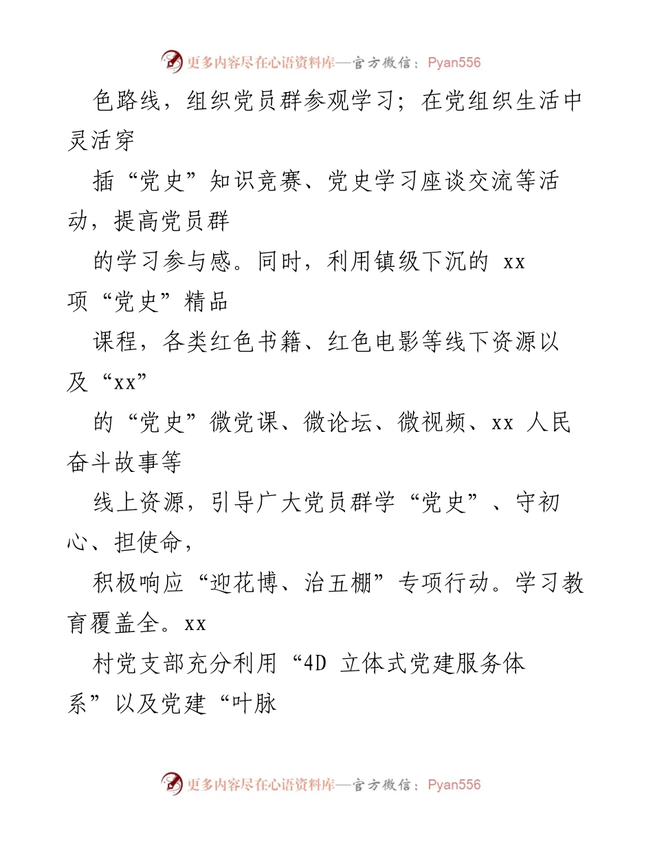 [工作总结] 村党支部 - 党史学习教育与专项行动的实践经验总结.docx_第2页