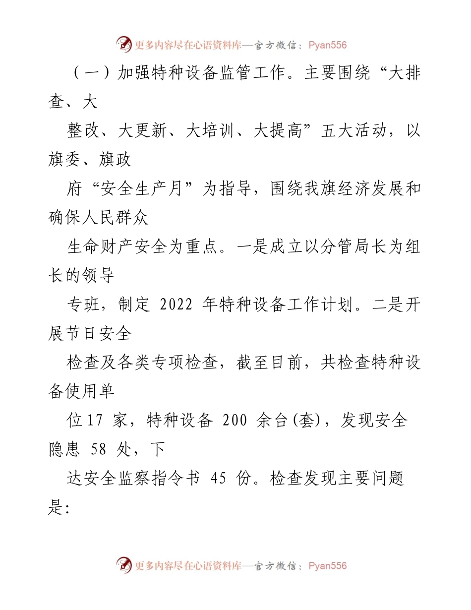 [工作总结] 新巴尔虎右旗市场监督管理局 - 2022年上半年安全生产工作总结.docx_第2页