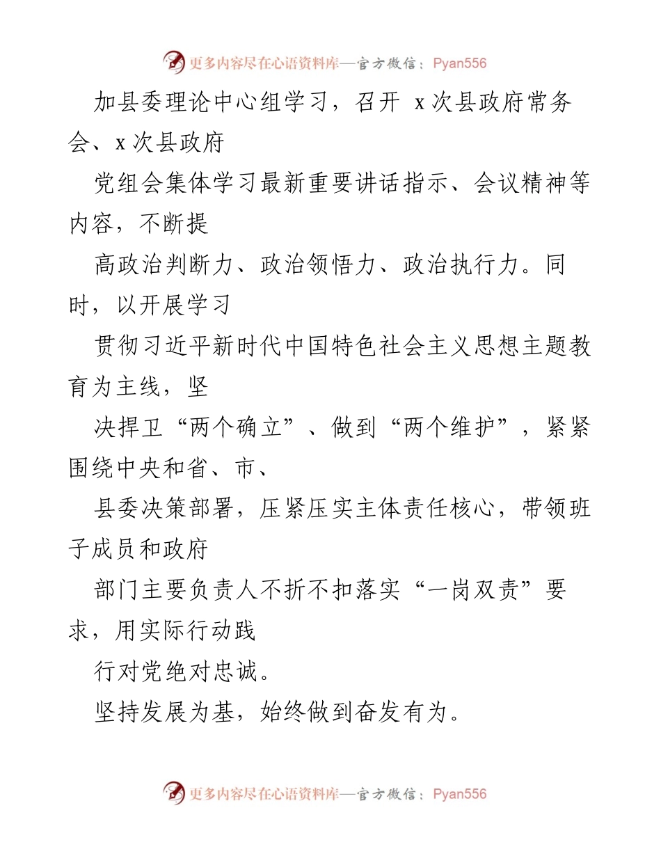 [工作总结] 政府系统 - 2023年上半年全面从严治党“一岗双责”履行情况报告.docx_第2页