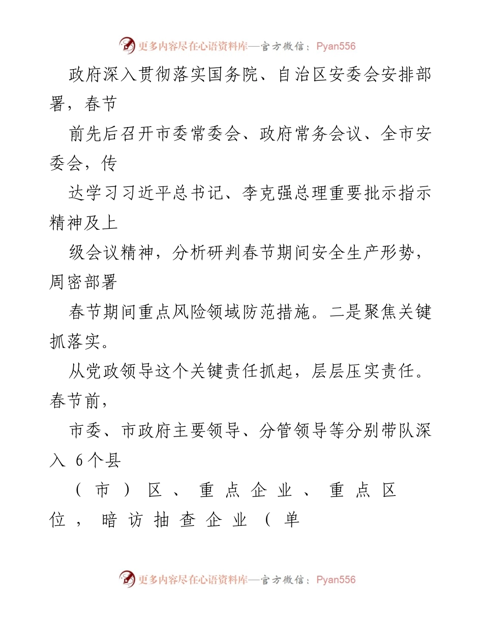 [工作总结] 春节期间 - XX市春节安全生产工作总结.docx_第2页