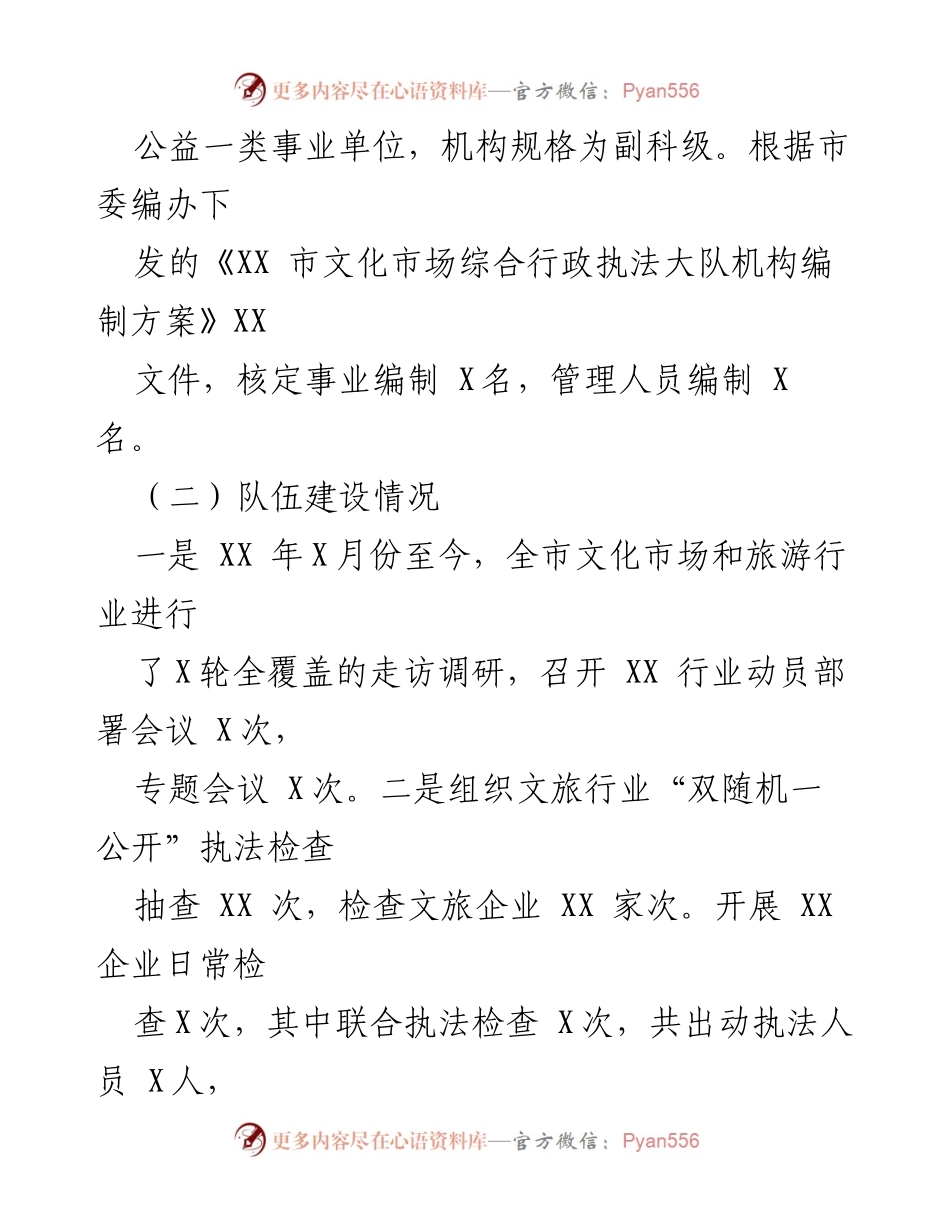 [工作总结] 文化市场执法 - XX市文化市场综合行政执法大队工作情况报告.docx_第2页
