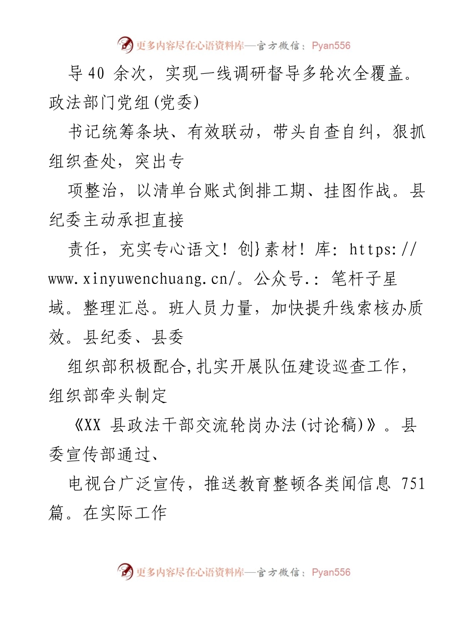 [工作总结] 政法队伍教育整顿 - XX县政法队伍教育整顿工作开展情况总结.docx_第2页
