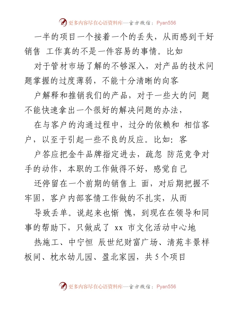 [工作总结] 建材销售 - 个人销售工作总结与反思.docx_第2页