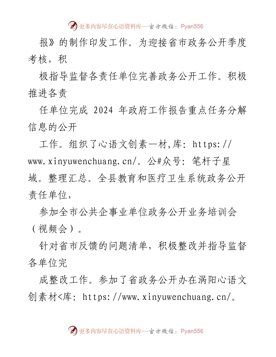 [工作总结] 政务公开 - X县2024年第一季度政务公开工作总结与展望.docx_第2页