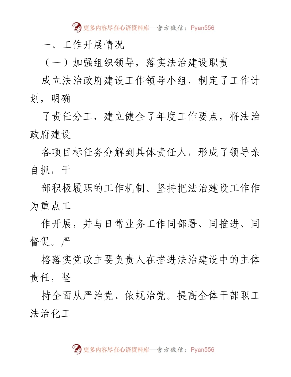[工作总结] 法治政府建设 - XXXX 年法治政府建设工作情况总结报告.docx_第2页