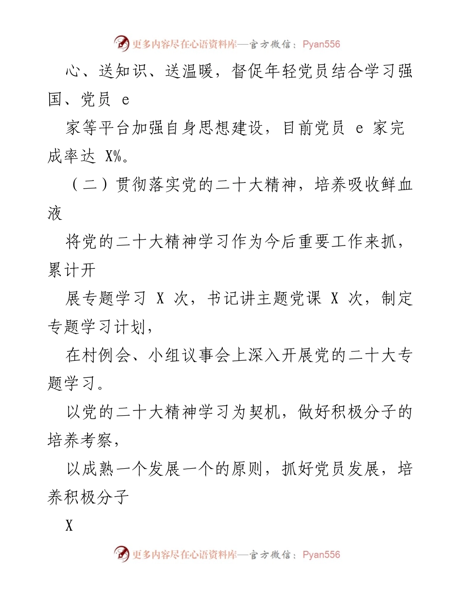 [工作总结] 村级党建工作 - XX村2022年党建工作总结报告.docx_第2页