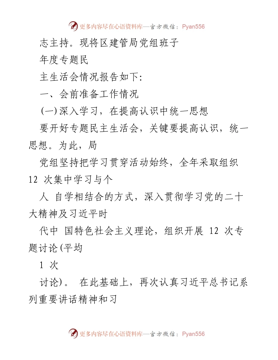 [工作总结] 组织生活会 - 2023年党支部专题民主生活会情况报告.docx_第2页