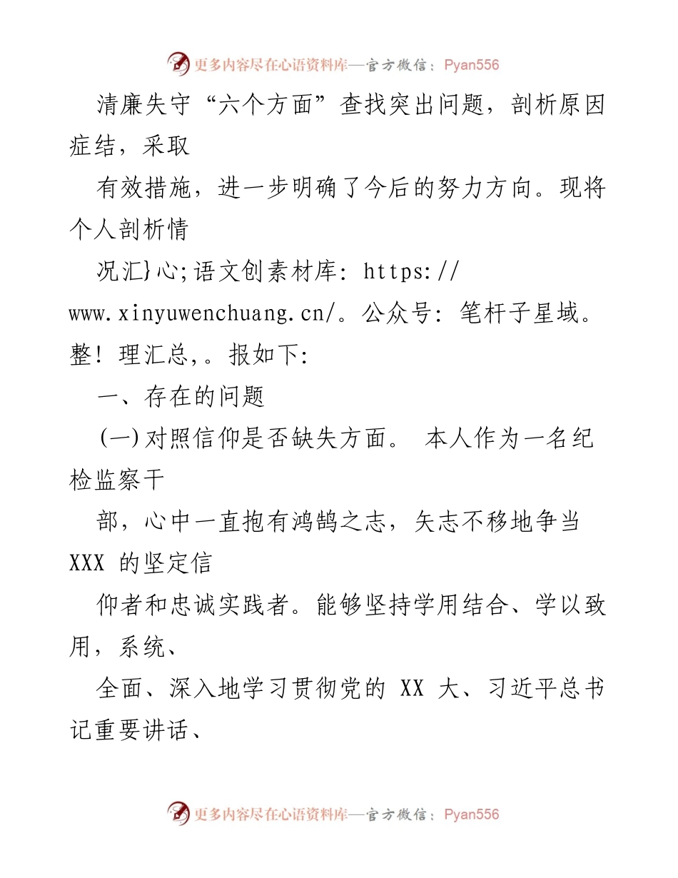 [工作总结] 纪检监察干部教育整顿 - 个人检视剖析报告.docx_第2页