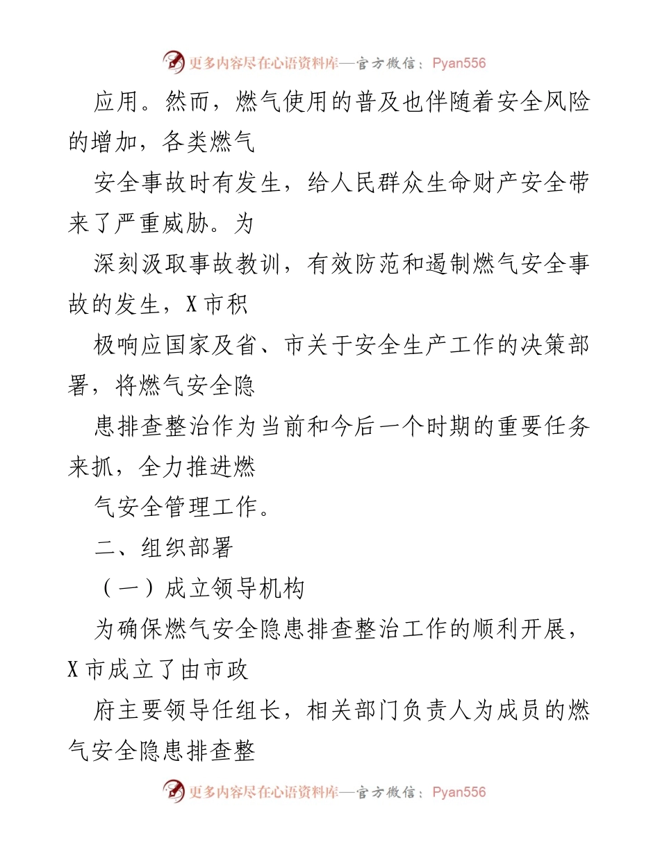 [工作总结] 燃气安全隐患排查整治工作 - X市燃气安全隐患排查整治工作情况汇报.docx_第2页